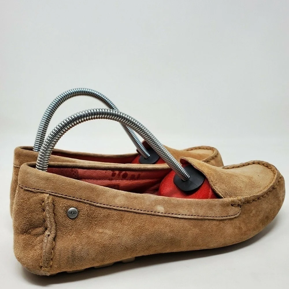 UGG MILANA CHESTNUT BROWN LEATHER LOAFERS SHOES 6